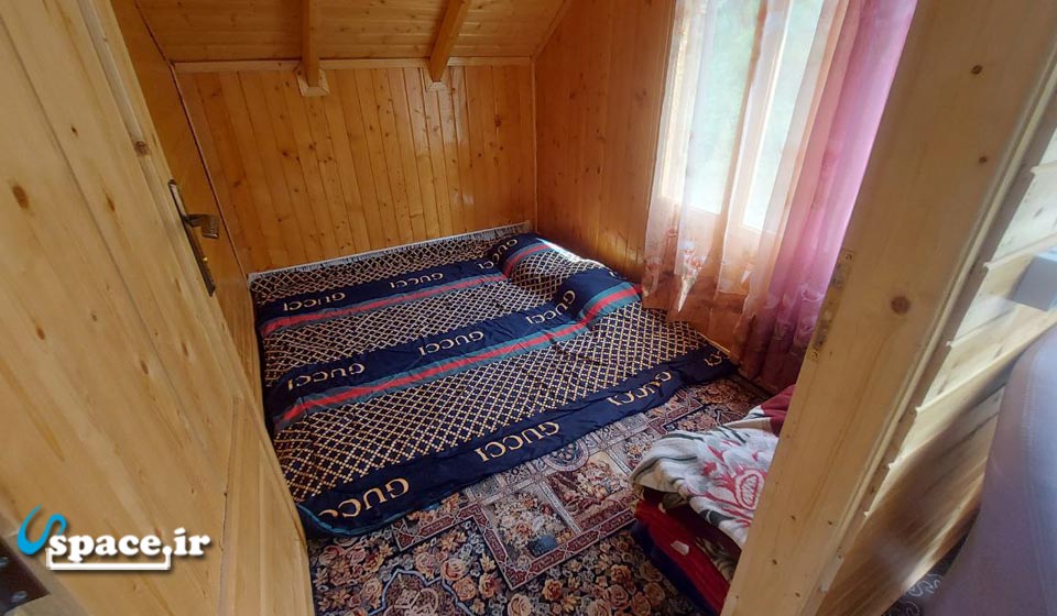 نمای اتاق خواب کلبه سوئیسی شماره چهار اقامتگاه بوم گردی امیر - سوادکوه - شیرگاه - بابل - روستای کاردرکلا